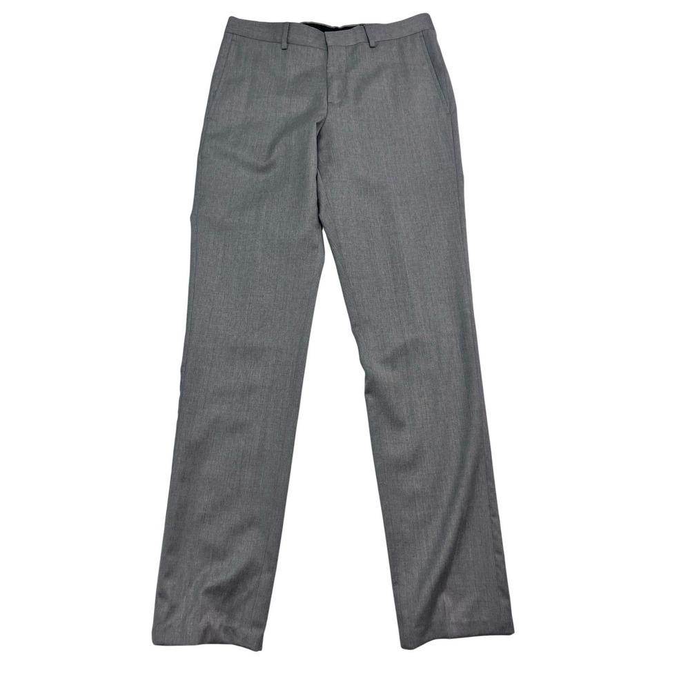 Nordstrom Mens Shop 30x33‎ Gray Dress Pants 100% Wool Trousers Trim Slim Fit